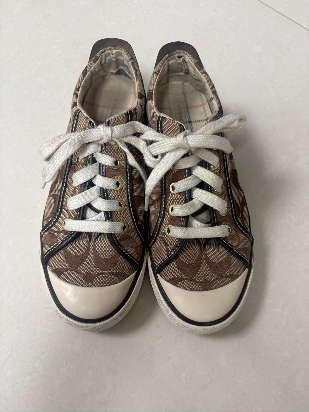 Coach Barrett Signature Canvas Sneakers – Brown/Tan